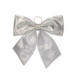 44cm Metallic Silver Effect Christmas Bow