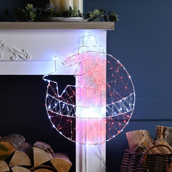 50cm Twinkling Bauble Dewdrop Christmas Silhouette with 240 LEDs