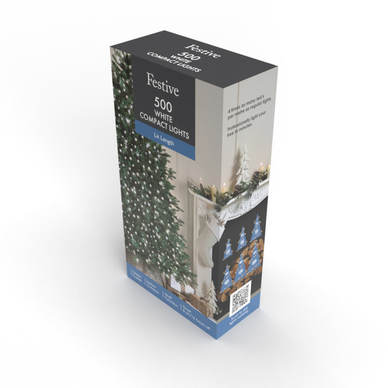 Set of 500 Compact White Christmas Lights
