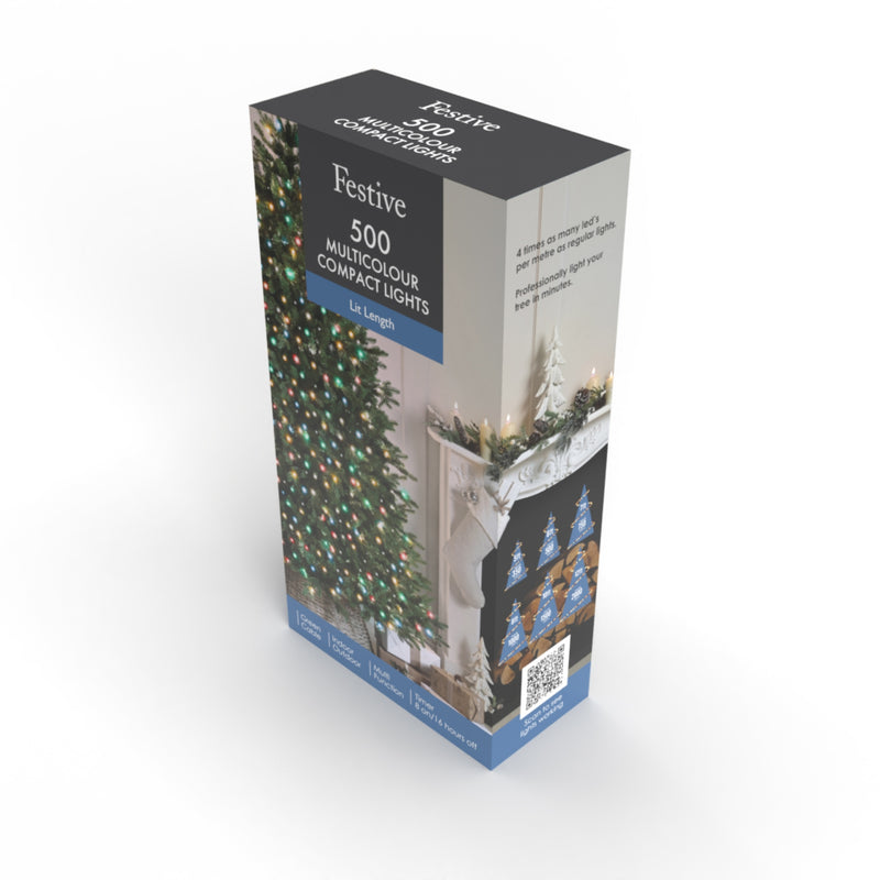 Set of 500 Compact Multi Coloured Christmas Lights