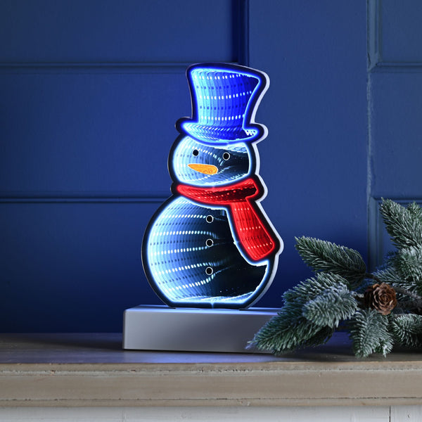 22cm Battery Operated Snowman Christmas Infinity Light