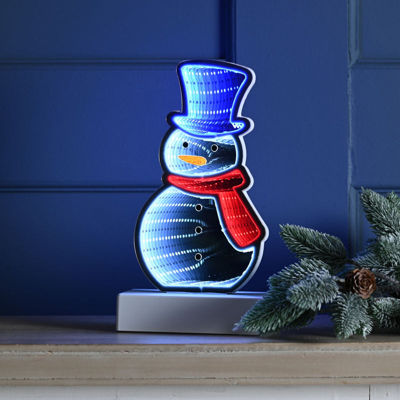 22cm Battery Operated Snowman Christmas Infinity Light