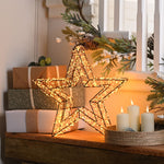 28cm Black Christmas Star with 720 Antique Gold LEDs