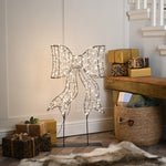 81cm Black Shimmer Christmas Bow on a Stand with 250 Micro Warm White LEDs