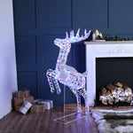 88cm Lit Rainbow Twist Christmas Reindeer with 600 Micro Multi Coloured LEDs
