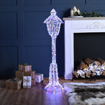 1.2m Lit Rainbow Twist Christmas Lamp Post with 600 Micro Multi Coloured LEDs
