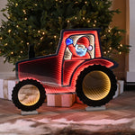 60cm Infinity Red Santa On Tractor Christmas Light