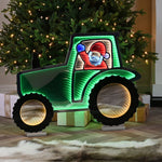 60cm Santa On Green Tractor Christmas Infinity Light