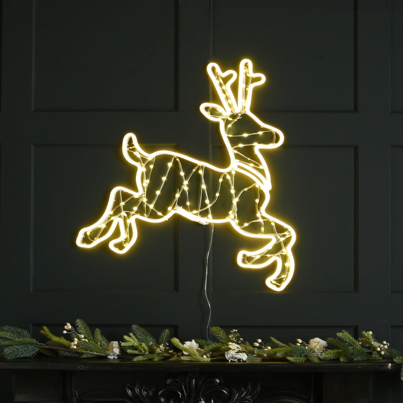 75cm Neon Flex Christmas Reindeer with 460 Warm White LEDs