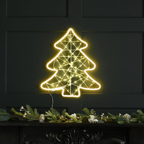 62cm Lit Neon Flex Christmas Tree Silhouette with 196 Warm White LEDs