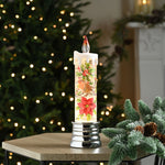 25cm Battery Operated Robin Magical Christmas Candle Water Spinner
