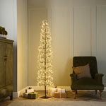 4ft Slim Black Microdot Starburst Christmas Tree with 528 Warm White LED Lights