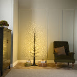 4ft Black Microdot Christmas Tree with 480 Twinkling Warm White Teardrop LEDs