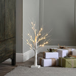 2ft Battery Operated Mini White Christmas Tree with 24 Static Warm White LEDs