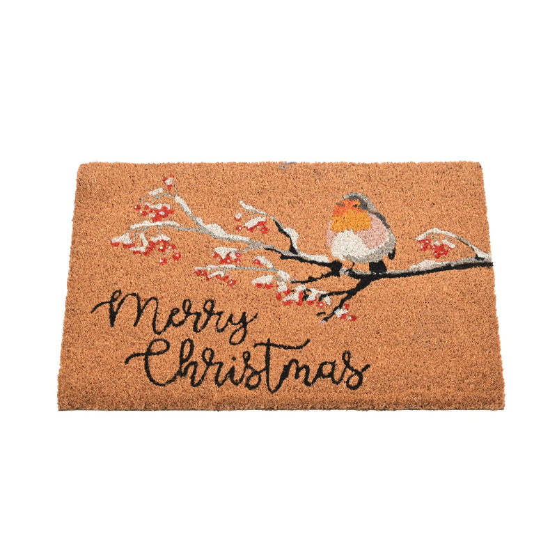 60cm x 40cm Robin Christmas Coir Doormat