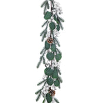 180cm Christmas Garland with Green Eucalyptus and White Berries