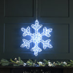 60cm Lit Silver Christmas Snowflake with 1440 White Micro LEDs