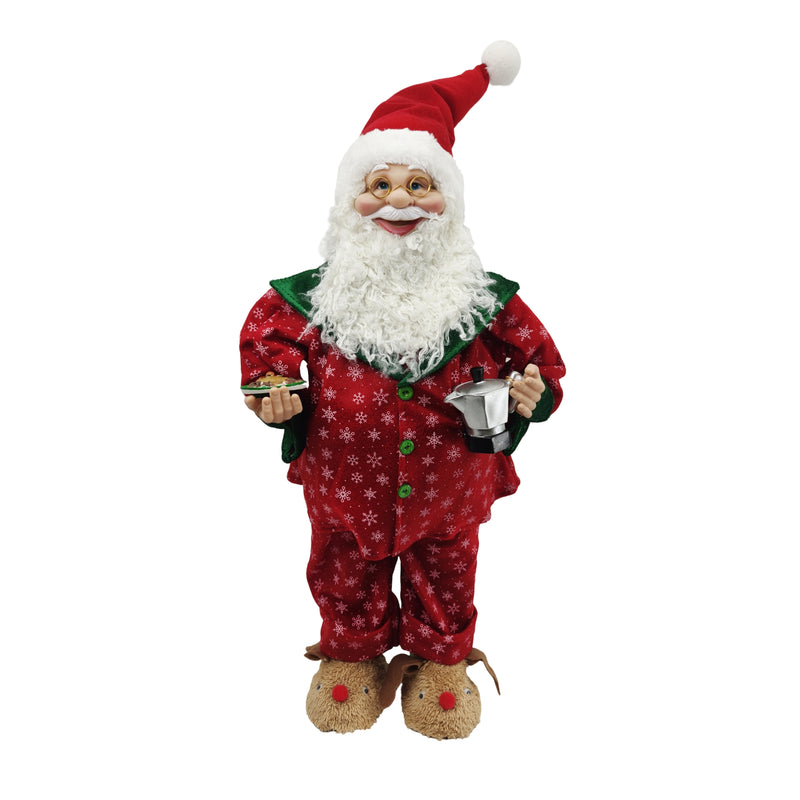 60cm Standing Santa with Coffee Pot and Christmas Cookies