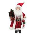 45cm Standing Santa in Red Plaid Christmas Jumper
