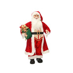 60cm Red and Gold Christmas Standing Santa with Present Sack