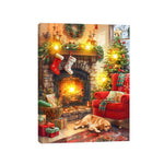 40cm Battery Operated Christmas Fireplace Design Canvas
