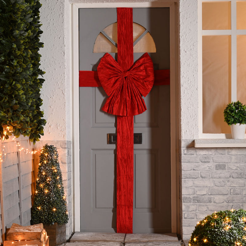 52cm Red Velvet Christmas Door Bow