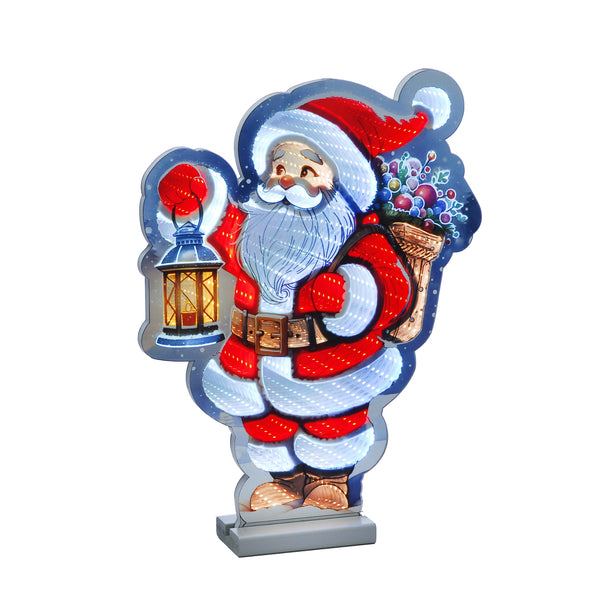 40cm Santa with a Lantern Christmas Infinity Light