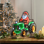40cm Santa on Green Tractor Christmas Infinity Light