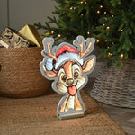 40cm Cute Reindeer with Santa Hat Christmas Infinity Light