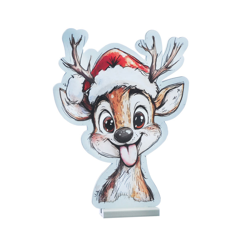 40cm Cute Reindeer with Santa Hat Christmas Infinity Light