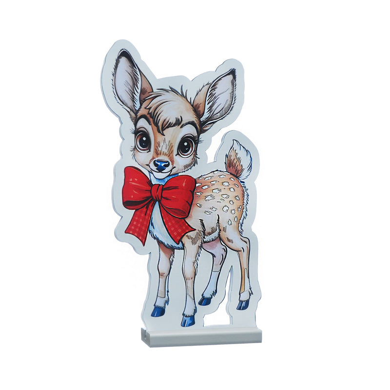 40cm Reindeer with Red Bow Christmas Infinity Light