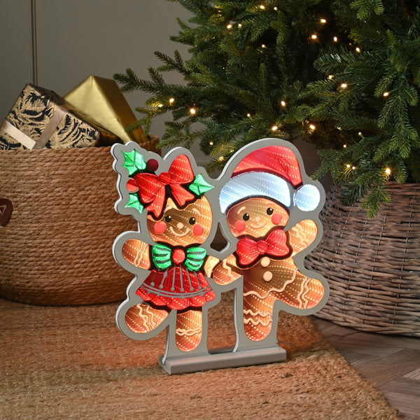 40cm Dancing Gingerbreads Christmas Infinity Light
