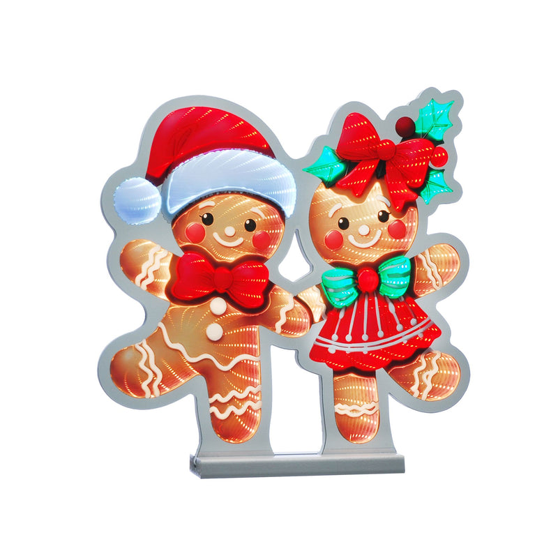 40cm Dancing Gingerbreads Christmas Infinity Light