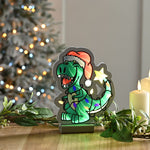 20cm Dinosaur Wrapped in Fairy Lights Christmas Infinity Light