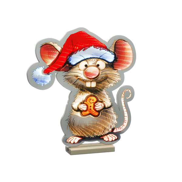 40cm Cute Rat with Santa Hat Christmas Infinity Light