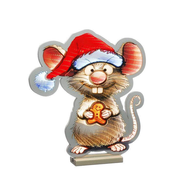 40cm Cute Rat with Santa Hat Christmas Infinity Light