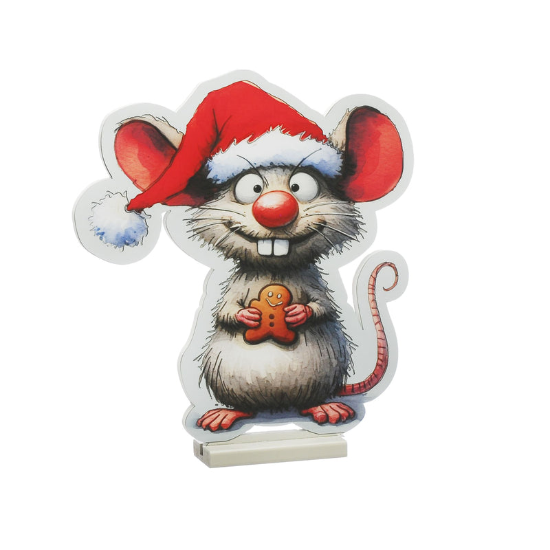 40cm Cute Rat with Santa Hat Christmas Infinity Light
