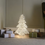 60cm Silver Spiral Twirl Christmas Tree with 400 Warm White LEDs