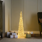 100cm Gold Spiral Twirl Christmas Cone with 600 Warm White LEDs