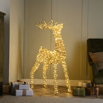 80cm Gold Spiral Twist Christmas Reindeer with 600 Warm White LEDs