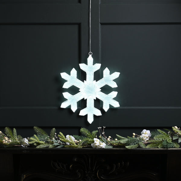 38cm Neon Flex Shimmer Glow Christmas Snowflake with 410 Warm White LEDs