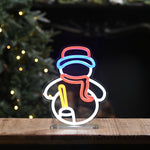 24cm Snowman with Shovel Christmas Neon Flex Silhouette
