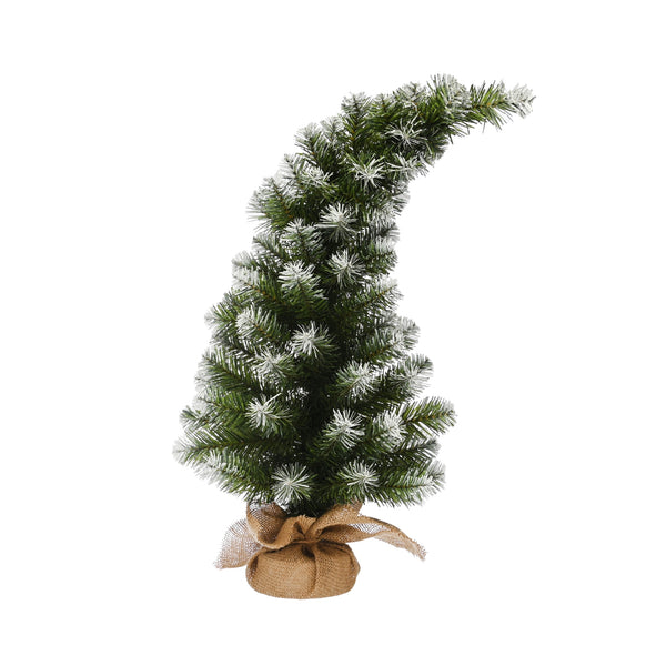60cm Frosted Bendy Christmas Tree with Burlap Base