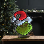 40cm Grinch Head Wearing Santa Hat Christmas Infinity Light