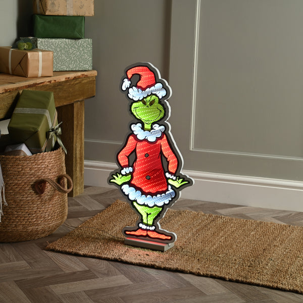 60cm Grinch in Santa Suit Christmas Infinity Light
