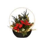 35cm Lit Christmas Poinsettia Arrangement with Warm White LEDs