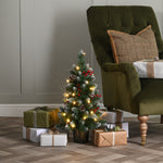 90cm Pre Lit Potted Tabletop Christmas Tree with 50 Warm White Led