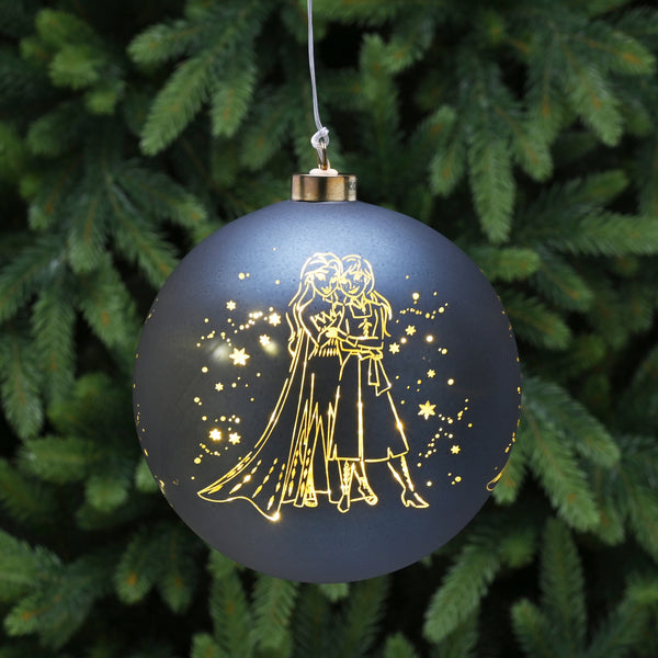 15cm Frozen Disney LED Lit Christmas Bauble Battery Operated