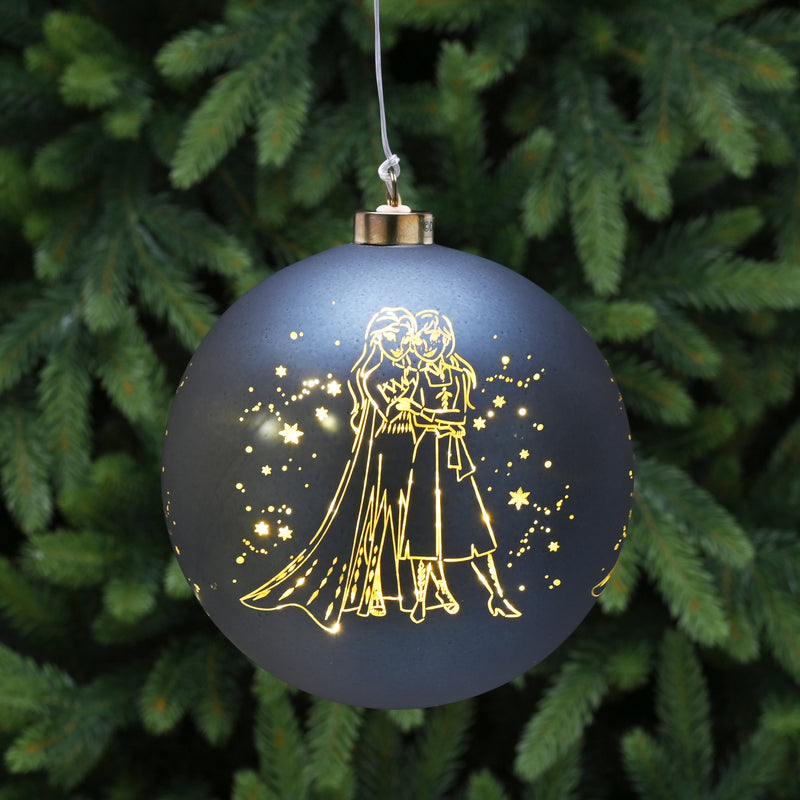 15cm Frozen Disney LED Lit Christmas Bauble Battery Operated