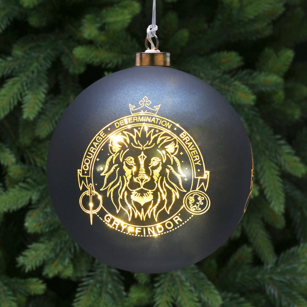 15cm Harry Potter Gryffindor LED Lit Christmas Bauble Battery Operated